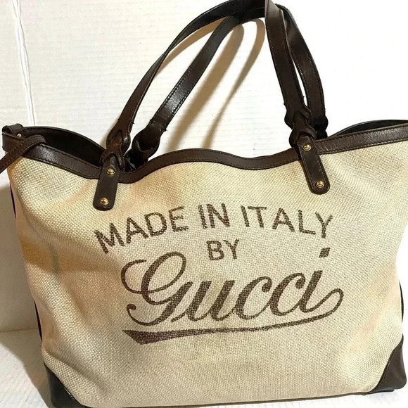 Gucci canvas leather tote with detachable pouch bag - Picture 14 of 15